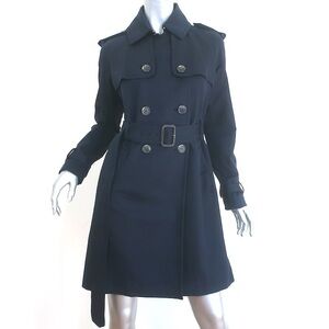 CLUB MONACO TRENCH COAT NAVY STRETCH COTTON SIZE MEDIUM BELTED JACKET